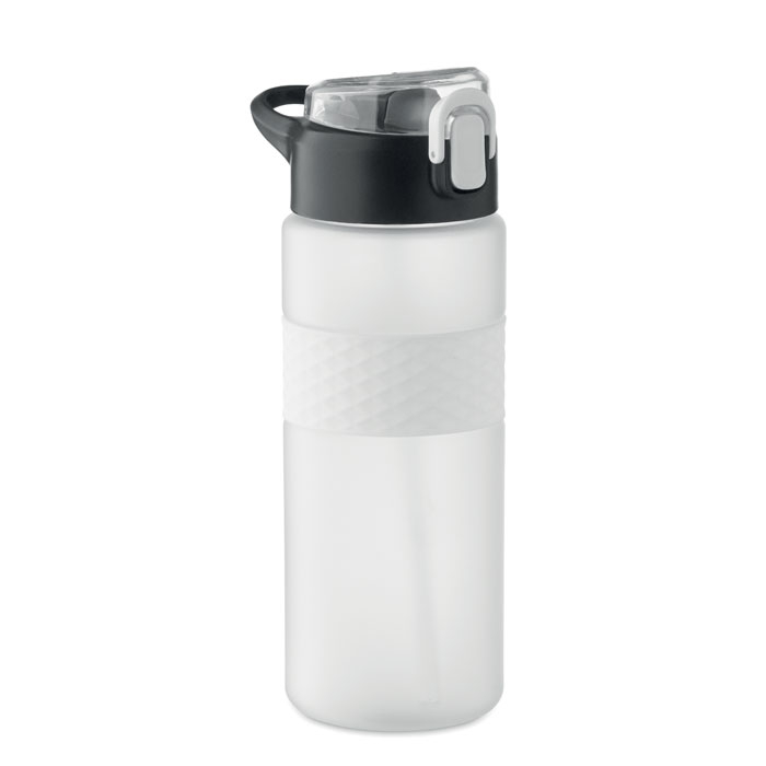 Gourde rPET 700 ml avec paille promotionnelle Isjforden blanc transparent